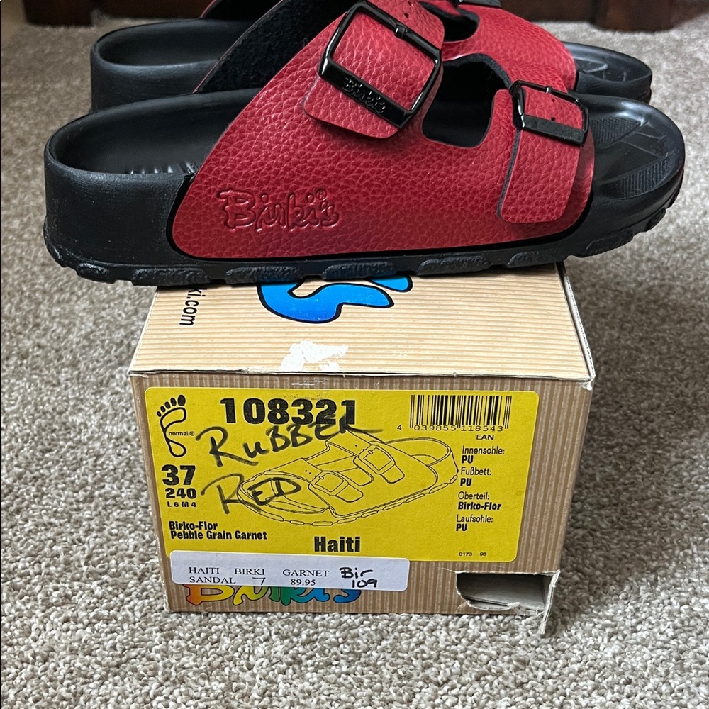 Birkenstock Red and Black Women's Sandals - Picture 5 of 6